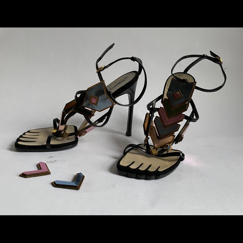 YSL F/W 2008 ICONIC Sky High Heel Metallic Sandals